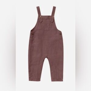 Quincy Mae Linen Overalls, Plum, Size 3-6 Months